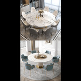 Trueliving  White Cream Luxurious Dinning Table H 30 x W 45 x D 35; Chair : H 34 x W 18 x D 18